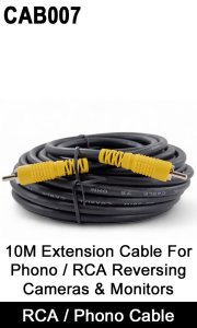 CAB007 - 10M Phono / RCA extension reversing camera cable
