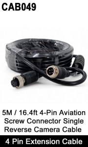 CAB049 - 4 Pin Extension Cable for rear view cameras - 5M / 16FT