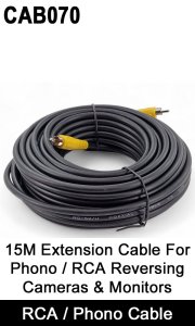 CAB070 - 15M Phono / RCA extension reversing camera cable