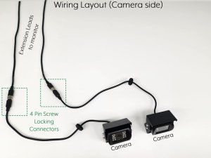 7" Mirror Monitor and Two Black Sony AHD Bracket Reversing/Agricultural/Horsebox Camera Kit | PM32B-HD