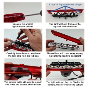 PM39BLBTW: Twin Lens Brake Light Reversing / Rear view Camera Kit with 7" Hi-Res Mirror Monitor for Ducato/Relay/Boxer 2006-Present