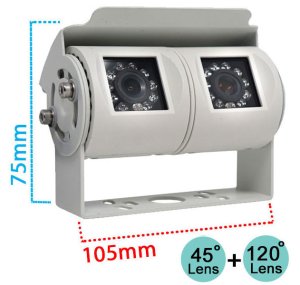 7" Mirror Monitor + White Bracket Sony AHD Twin View Reversing + Rear View Camera Kit | PM33W-HD