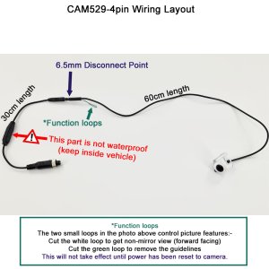 CAM529-4Pin - Mini white camera - PC4089 700TVL sensor - 4 pin connector