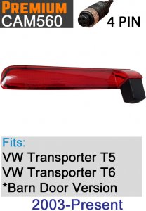 CAM560 - Brake light reverse camera to fit VW Transporter T5/T6 Barn Door Version 2010 - Present