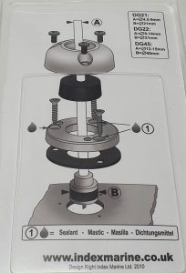 DG21 - Index Marine - IP68 Waterproof Cable Gland - 21mm suitable for single cable entry - Deck Seal