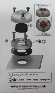 DG30 - Index Marine - IP68 Waterproof Cable Gland - 30mm suitable for twin cable entry - Deck Seal