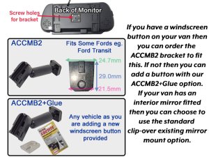PM39BLH: Brake Light Reversing Camera Kit with 7" Hi-Res Mirror Monitor for Ford Transit custom 05/2016-Present (LED Version)
