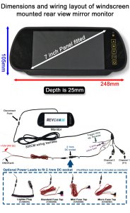 Windscreen Bracket Mount 7" Rear View Mirror Monitor | MON293B