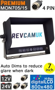 7" Monitor for Reversing/ Rear View Cameras | MON705
