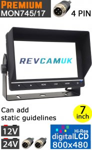 7" Monitor for Reversing/ Rear View Cameras | MON17/MON745