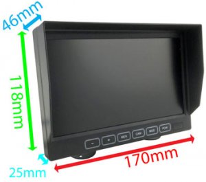 PM69BLK: Brake Light Reversing Camera Kit with 7" Hi-Res Dash Monitor for VW Transporter T5 / T6 Barn Doors version
