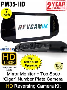 7" Mirror Monitor + Number Plate High Definition Reversing Camera Kit | PM35-HD