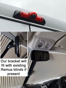 PM39BLA: Brake Light Reversing Camera Kit with 7" Hi-Res Mirror Monitor for Ducato/Relay/Boxer (2006-Present), and Vauxhall Movano (2022+)