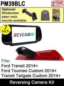 Ford Transit 2014+ Brake Light Reverse Camera Kit with 7" Mirror Monitor | PM39BLC
