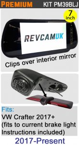 PM39BLJ: Brake Light Reversing Camera Kit with 7" Hi-Res Mirror Monitor for VW Crafter 2017-Present