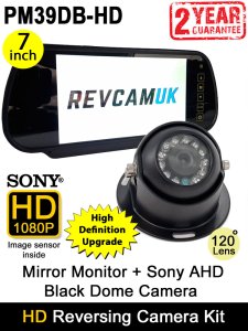 7" Mirror Monitor + Black Sony AHD Dome High Definition Reversing Camera System | PM39DB-HD