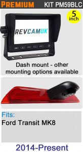 PM59BLC: Brake Light Reversing Camera Kit with 5" Hi-Res Dash Monitor for Ford Transit 2014 - Present