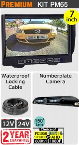 7" Slimline Monitor and Number Plate Reversing Camera Kit | PM65