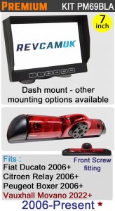 PM69BLA: Brake Light Reversing Camera Kit with 7" Hi-Res Dash Monitor for Ducato/Relay/Boxer/Movano 2006-Present (Bolt from rear version)