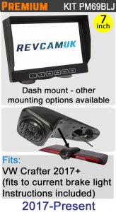 PM69BLJ: Brake Light Reversing Camera Kit with 7" Hi-Res Dash Monitor for VW Crafter 2017-Present