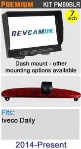 Iveco Daily (2014+) Brake Light Reverse Camera kit with 7" Dash Monitor - PM69BLR