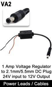 VA2 - 1 Amp Max - 24V to 12V Voltage Dropper for ReversingCameras from 24V to 12V