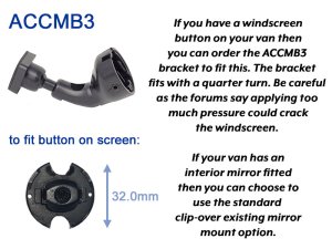 PM39BLK: Brake Light Reversing Camera Kit with 7" Hi-Res Mirror Monitor for VW Transporter T5 / T6 Barn Doors version