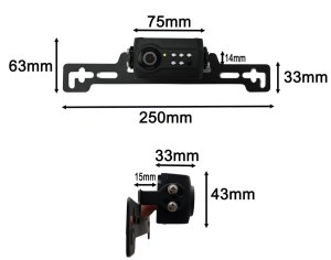 DW20B - Wireless kit with 7" monitor with built-in aerial + numberplate camera with built-in aerial
