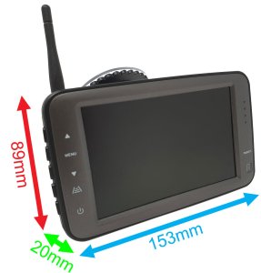 DW11 - Wireless kit with 5" monitor with built-in aerial + black bracket reverse camera + sender box