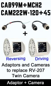 RV207 compatible adaptor + driving camera bundle | CAB99M+MCh2+CAM222W-120+45