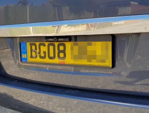 Numberplate frame camera fitted on car