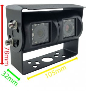 black twin lens reversing rearview camera dimensions