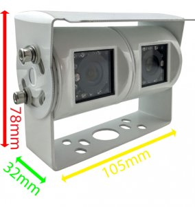 PM93W - Kit with 9" heavy-duty dash monitor + cable + Sony CCD twin white twin bracket reversing + rearview camera