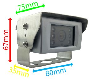 7" Mirror Monitor + Sharp CCD Polished Stainless Steel Bracket Reversing Camera Kit | PM38-SD